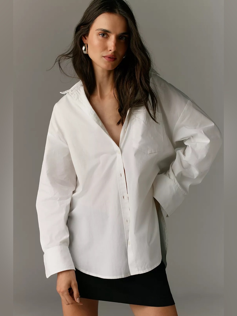 ANTHROPOLOGIE Maeve Bennett Buttondown Blouse White ~ Size XS